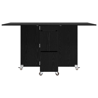 Eettafel 2 pcs 140 x 80 x 77 cm Bewerkt hout Zwart eiken
