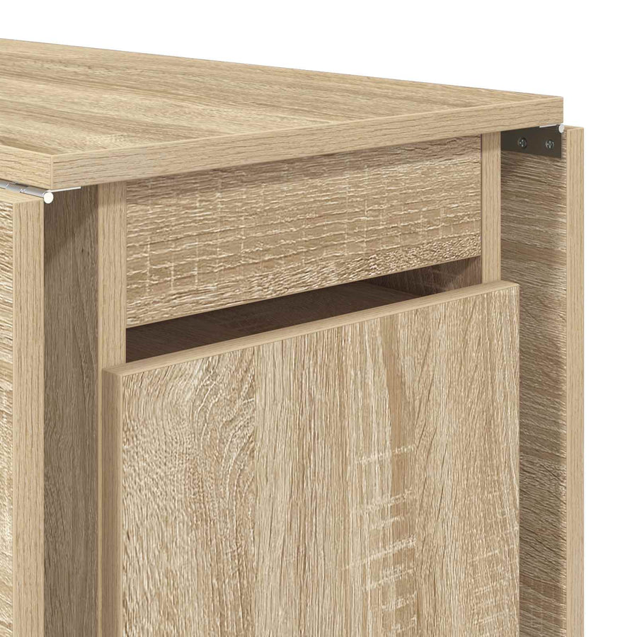 Eettafel 2 pcs 140 x 80 x 77 cm Bewerkt hout Sonoma Eiken