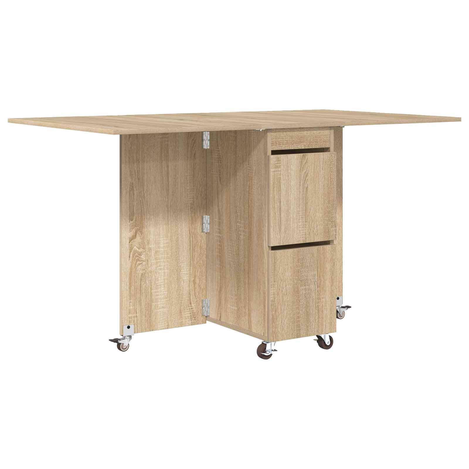 Eettafel 2 pcs 140 x 80 x 77 cm Bewerkt hout Sonoma Eiken