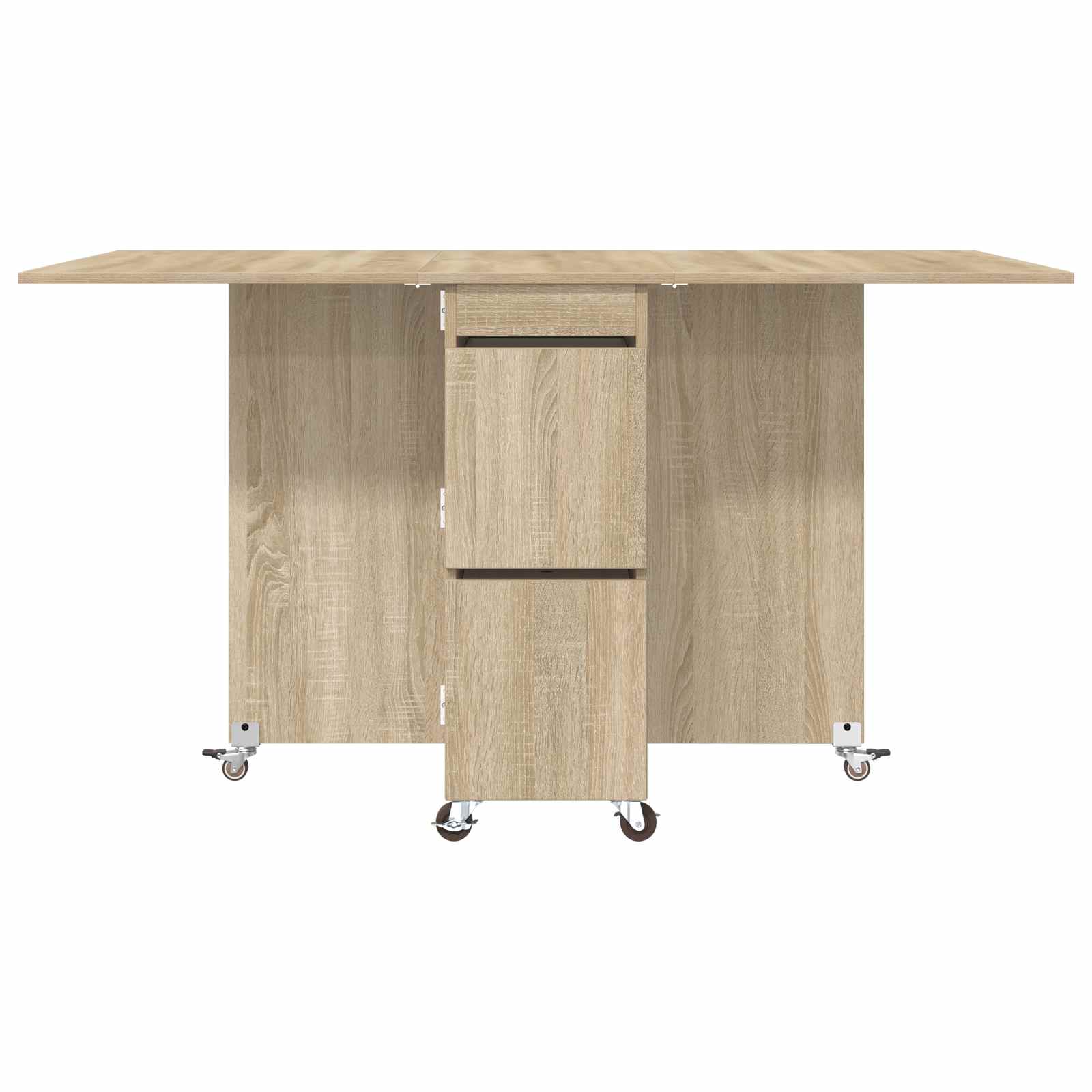 Eettafel 2 pcs 140 x 80 x 77 cm Bewerkt hout Sonoma Eiken
