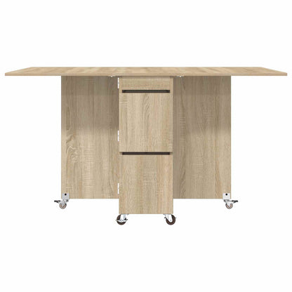 Eettafel 2 pcs 140 x 80 x 77 cm Bewerkt hout Sonoma Eiken