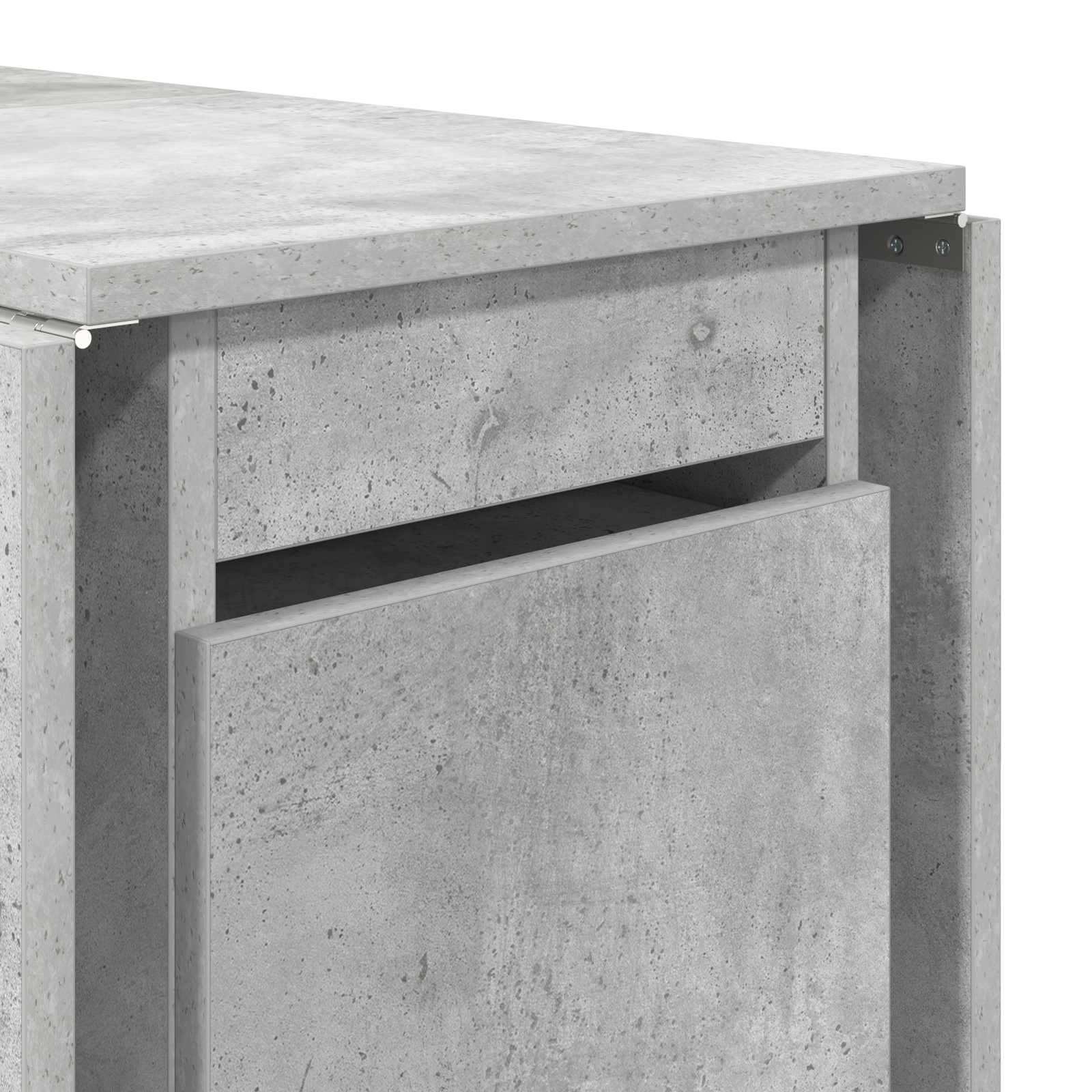 Eettafel 2 pcs 140 x 80 x 77 cm Bewerkt hout Betongrijs