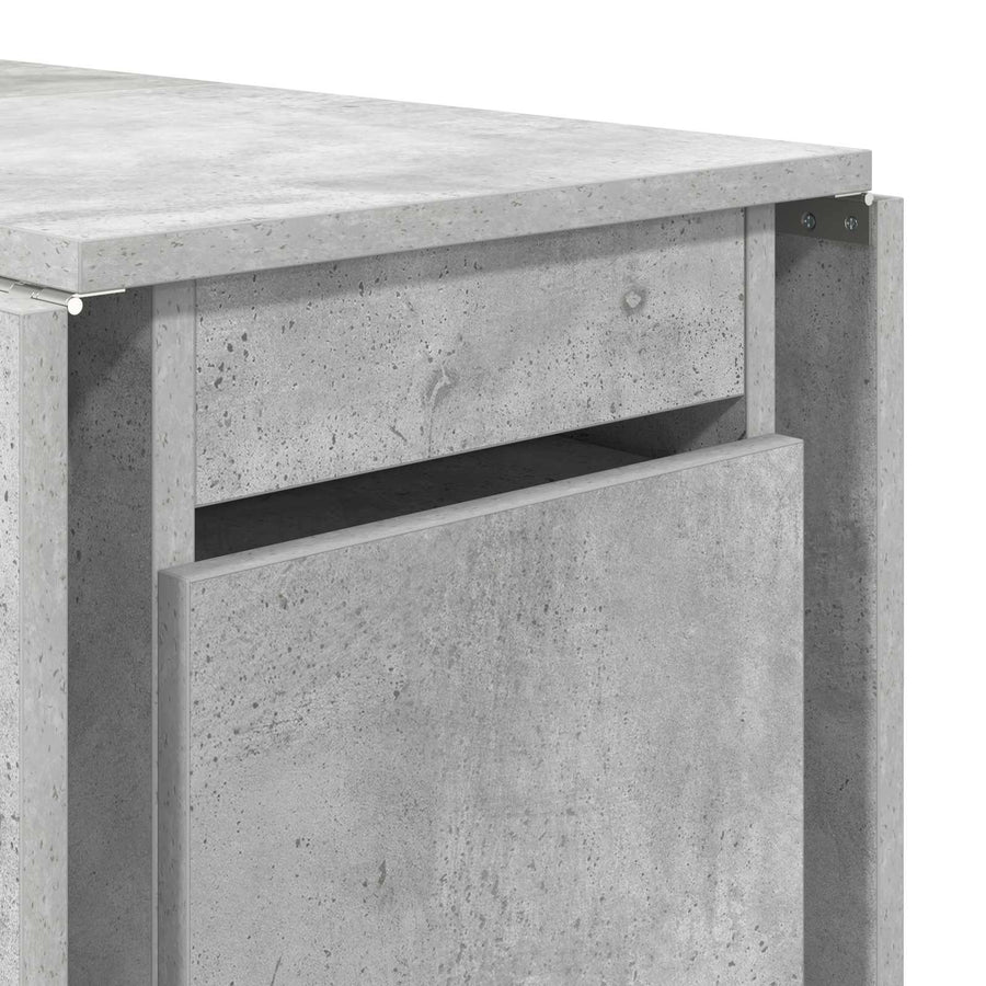 Eettafel 2 pcs 140 x 80 x 77 cm Bewerkt hout Betongrijs