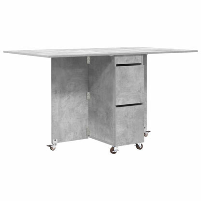 Eettafel 2 pcs 140 x 80 x 77 cm Bewerkt hout Betongrijs