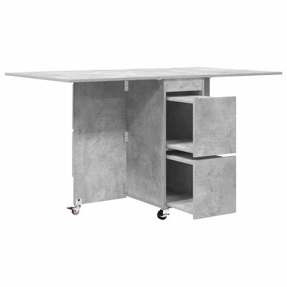 Eettafel 2 pcs 140 x 80 x 77 cm Bewerkt hout Betongrijs