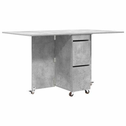 Eettafel 2 pcs 140 x 80 x 77 cm Bewerkt hout Betongrijs