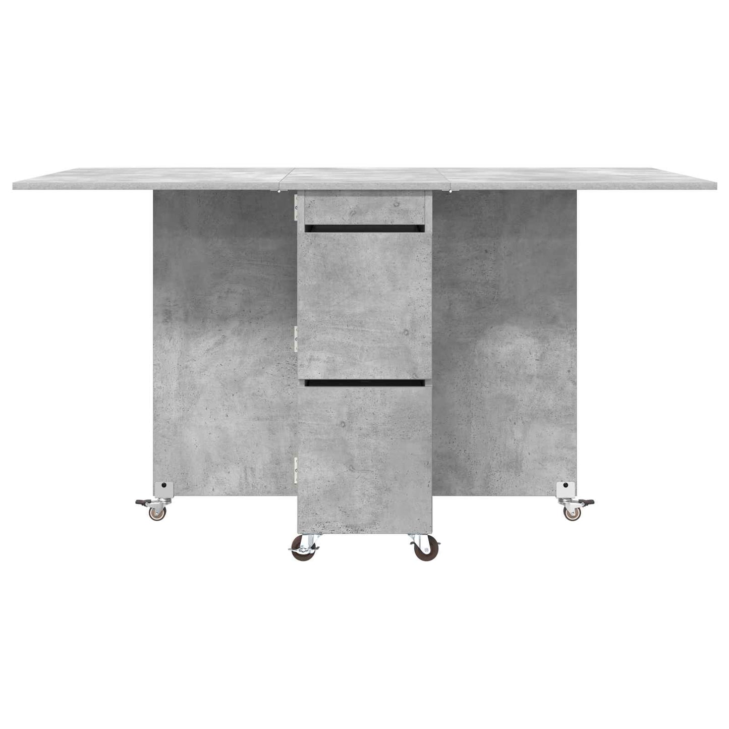 Eettafel 2 pcs 140 x 80 x 77 cm Bewerkt hout Betongrijs