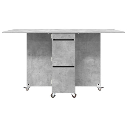Eettafel 2 pcs 140 x 80 x 77 cm Bewerkt hout Betongrijs