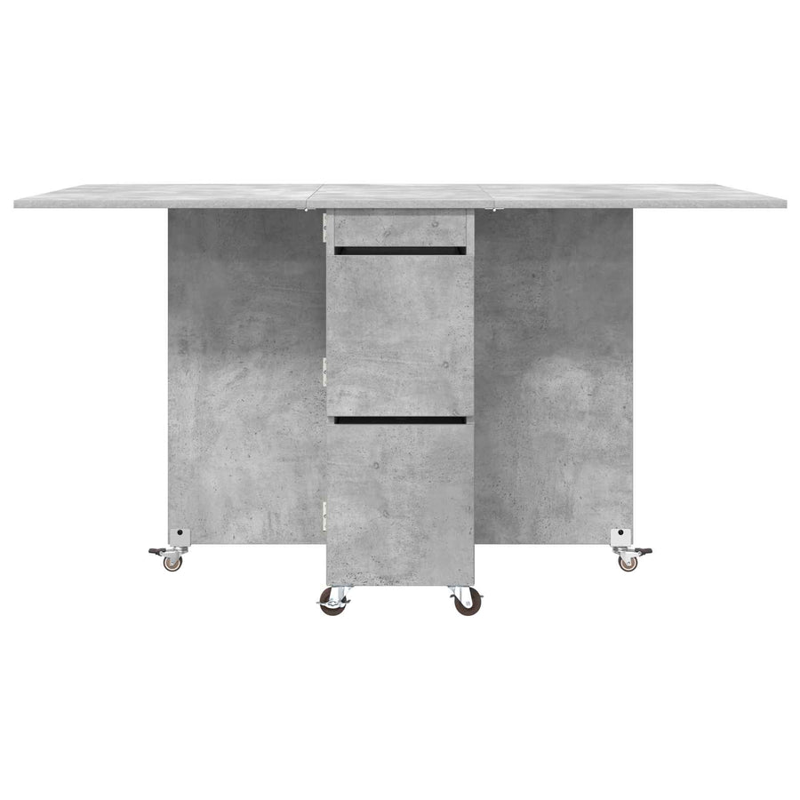 Eettafel 2 pcs 140 x 80 x 77 cm Bewerkt hout Betongrijs