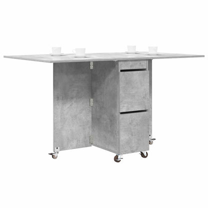 Eettafel 2 pcs 140 x 80 x 77 cm Bewerkt hout Betongrijs