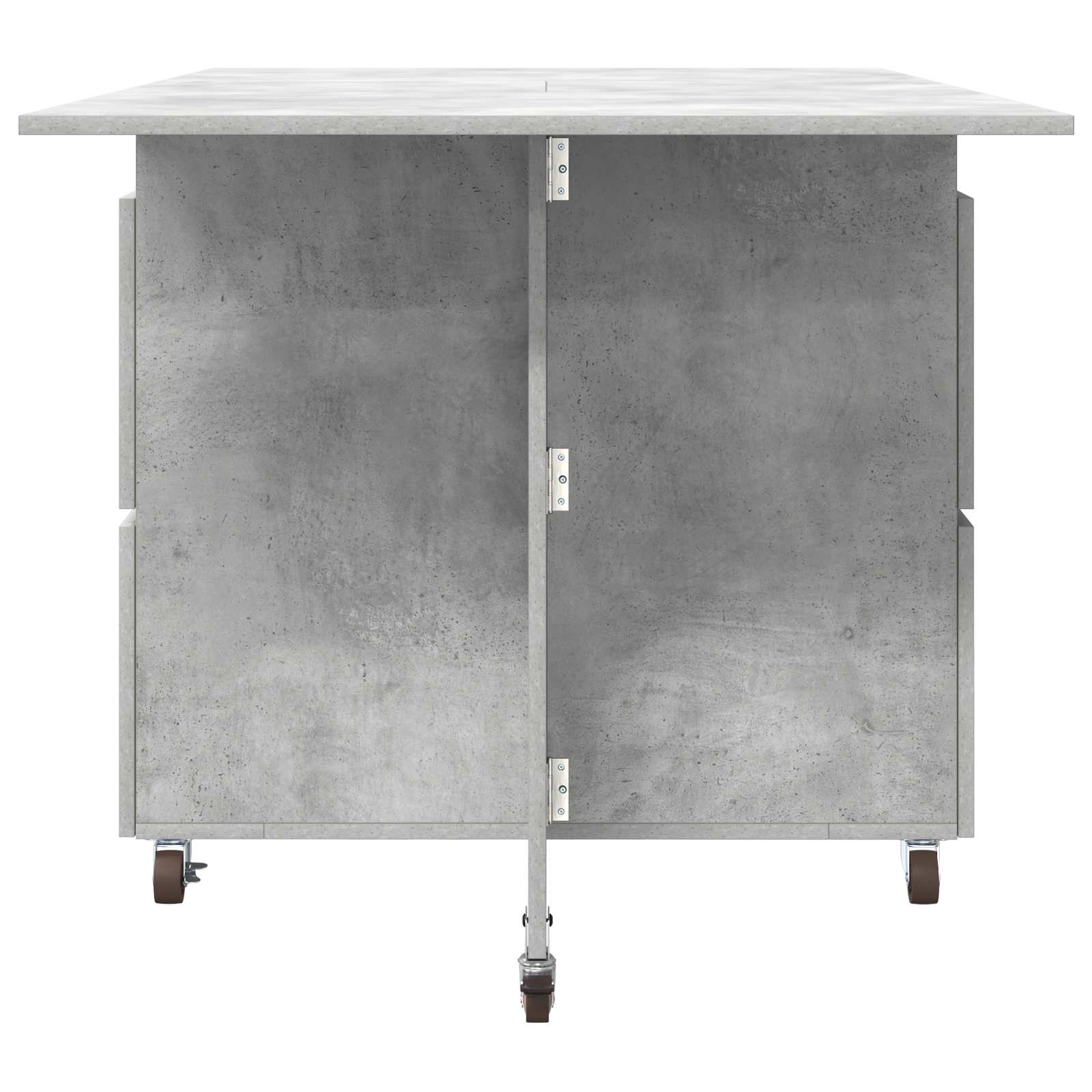 Eettafel 2 pcs 140 x 80 x 77 cm Bewerkt hout Betongrijs