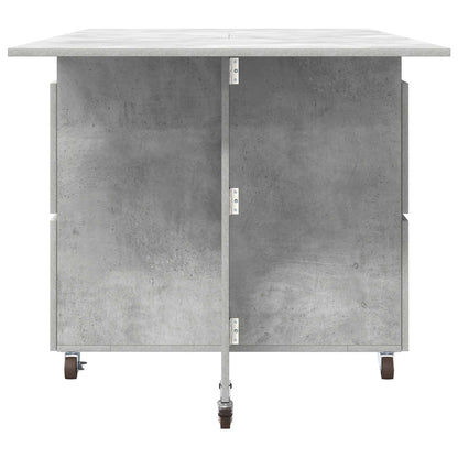 Eettafel 2 pcs 140 x 80 x 77 cm Bewerkt hout Betongrijs