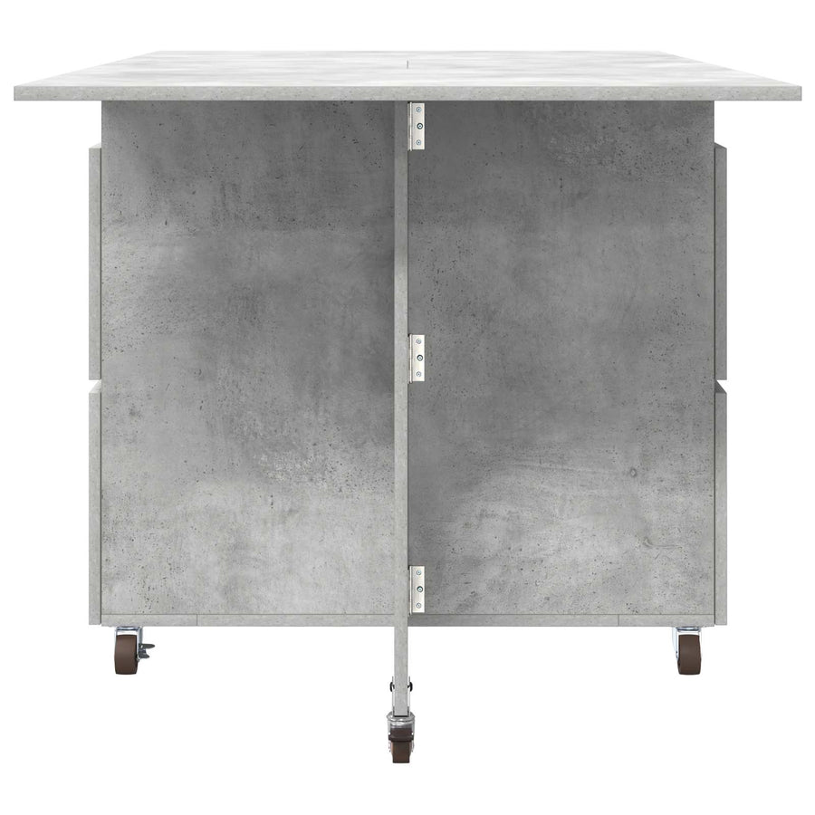 Eettafel 2 pcs 140 x 80 x 77 cm Bewerkt hout Betongrijs