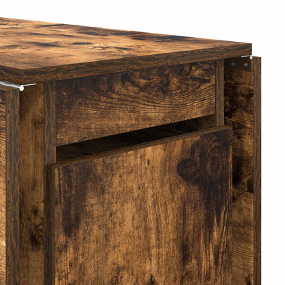 Eettafel 2 pcs 140 x 80 x 77 cm Bewerkt hout Gerookt eiken
