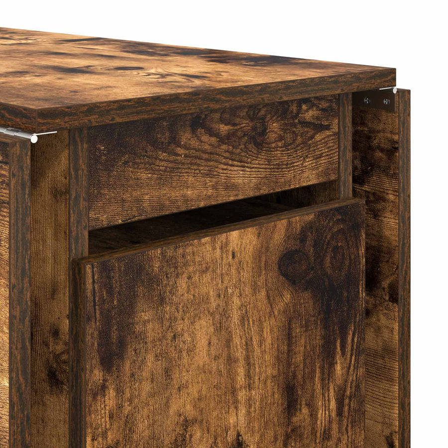 Eettafel 2 pcs 140 x 80 x 77 cm Bewerkt hout Gerookt eiken