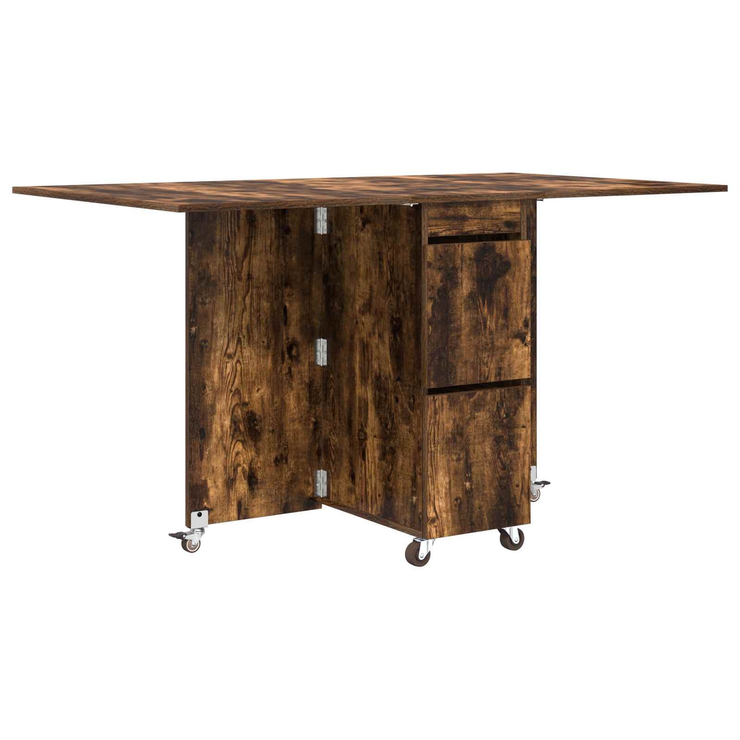 Eettafel 2 pcs 140 x 80 x 77 cm Bewerkt hout Gerookt eiken