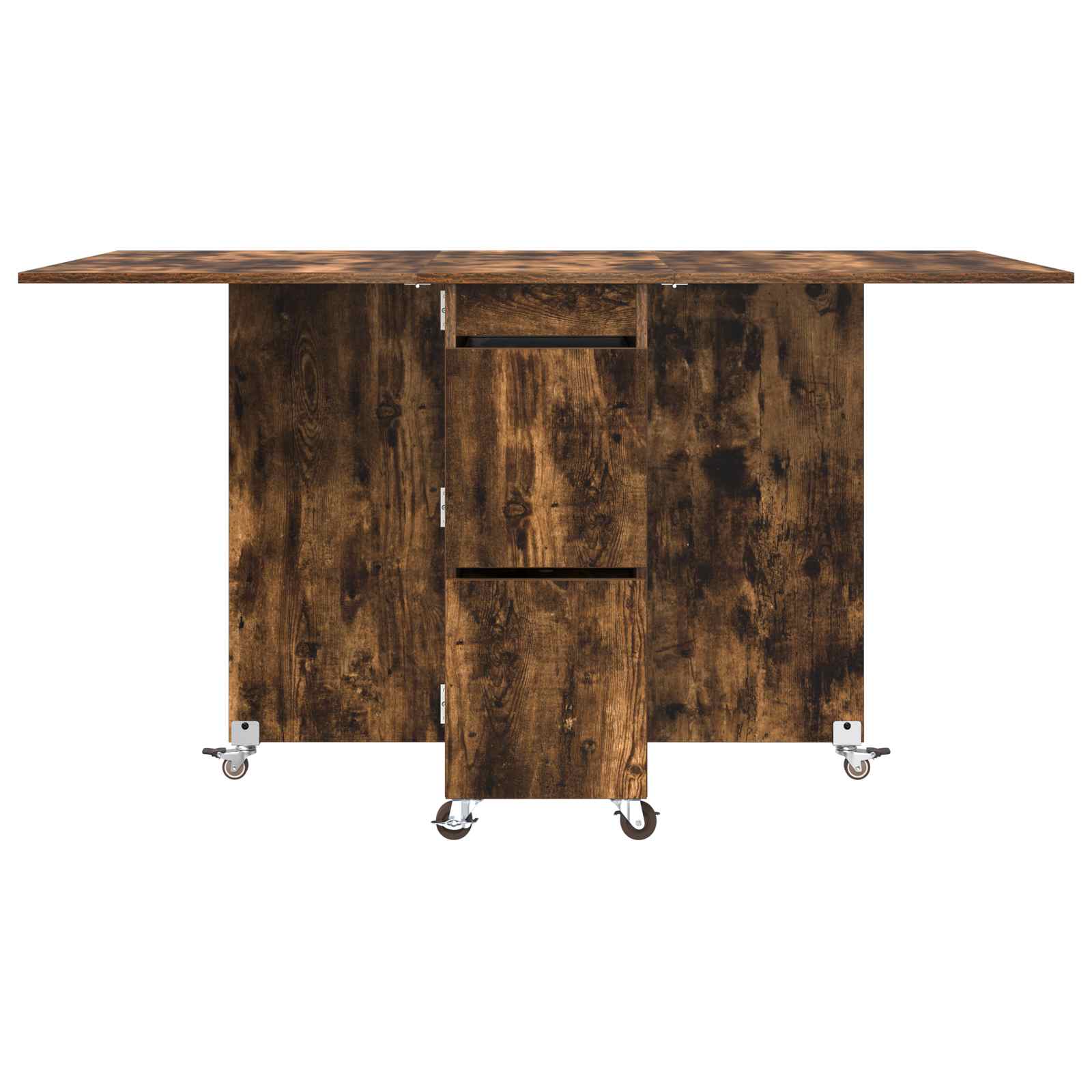 Eettafel 2 pcs 140 x 80 x 77 cm Bewerkt hout Gerookt eiken