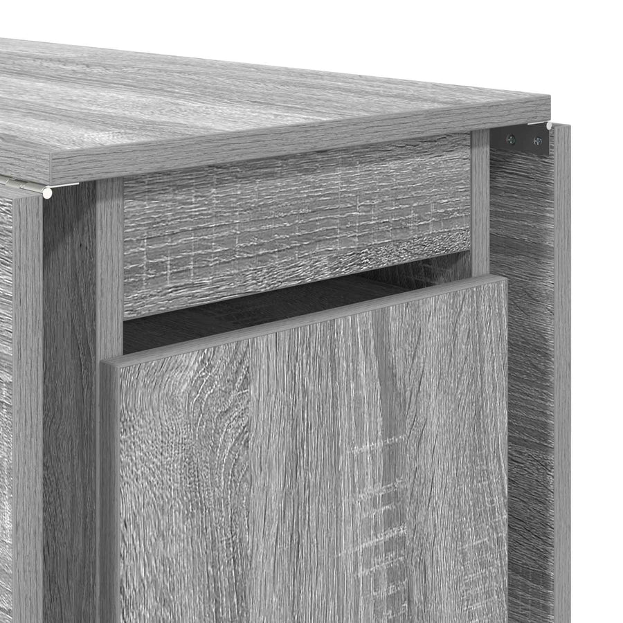 Eettafel 2 pcs 140 x 80 x 77 cm Bewerkt hout Grijs Sonoma