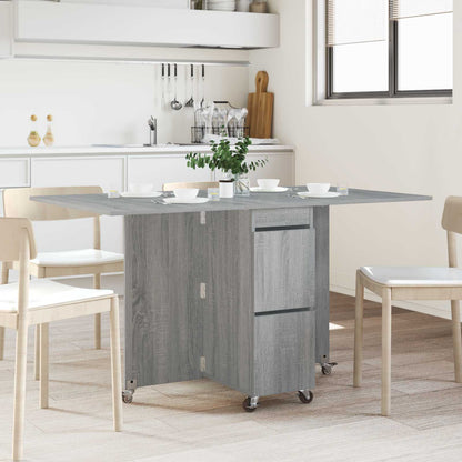 Eettafel 2 pcs 140 x 80 x 77 cm Bewerkt hout Grijs Sonoma