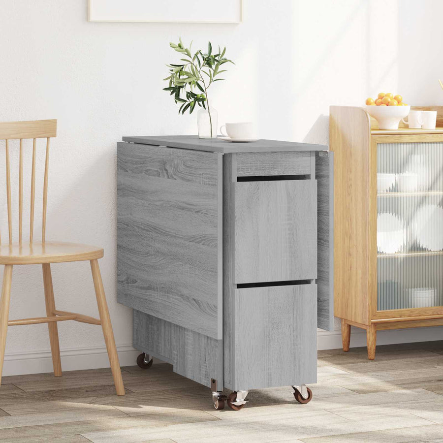 Eettafel 2 pcs 140 x 80 x 77 cm Bewerkt hout Grijs Sonoma