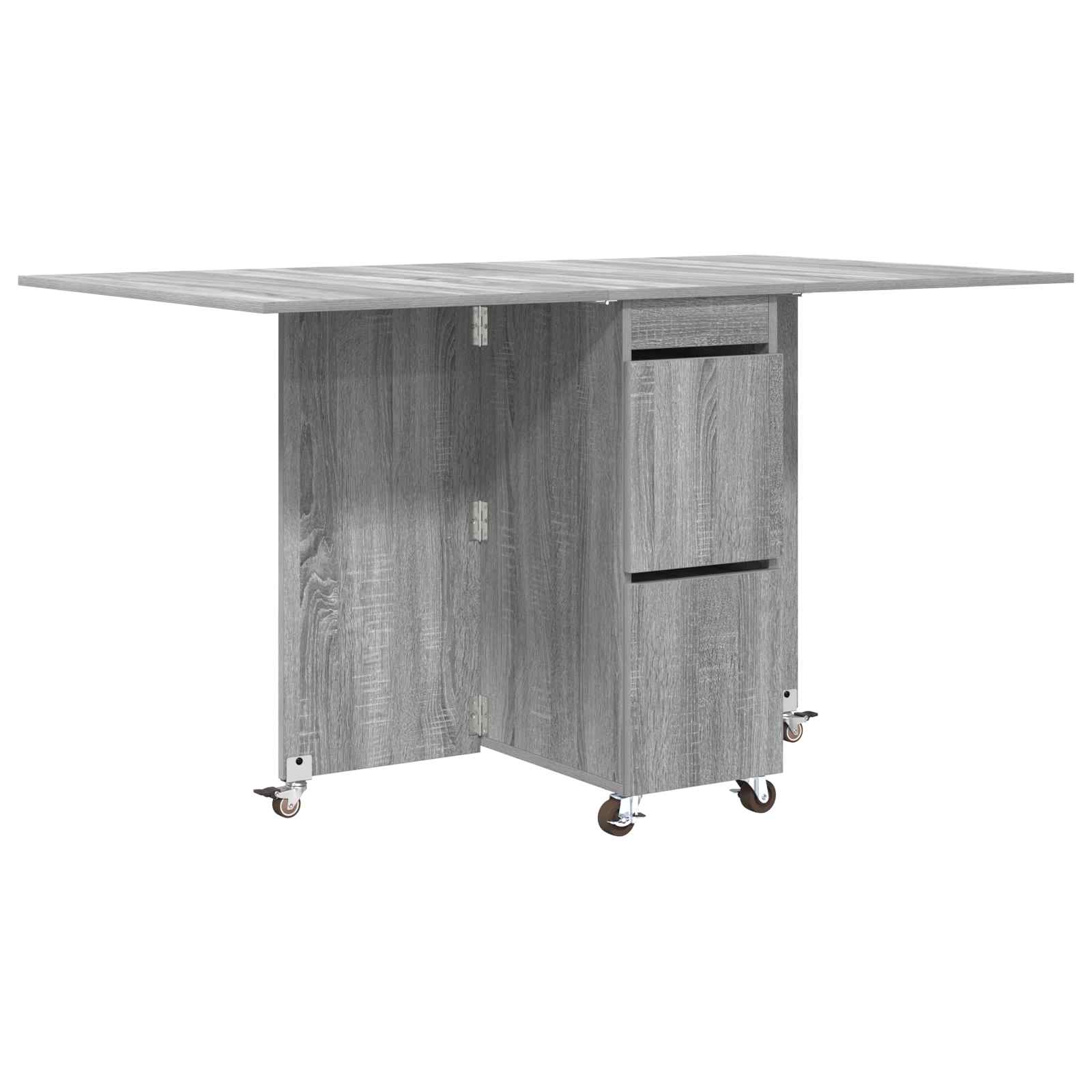 Eettafel 2 pcs 140 x 80 x 77 cm Bewerkt hout Grijs Sonoma