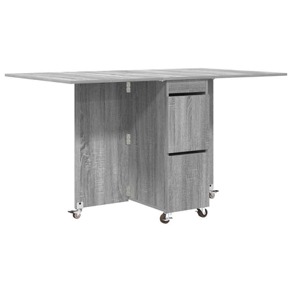 Eettafel 2 pcs 140 x 80 x 77 cm Bewerkt hout Grijs Sonoma