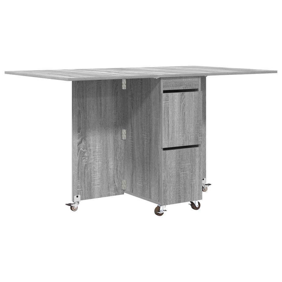 Eettafel 2 pcs 140 x 80 x 77 cm Bewerkt hout Grijs Sonoma