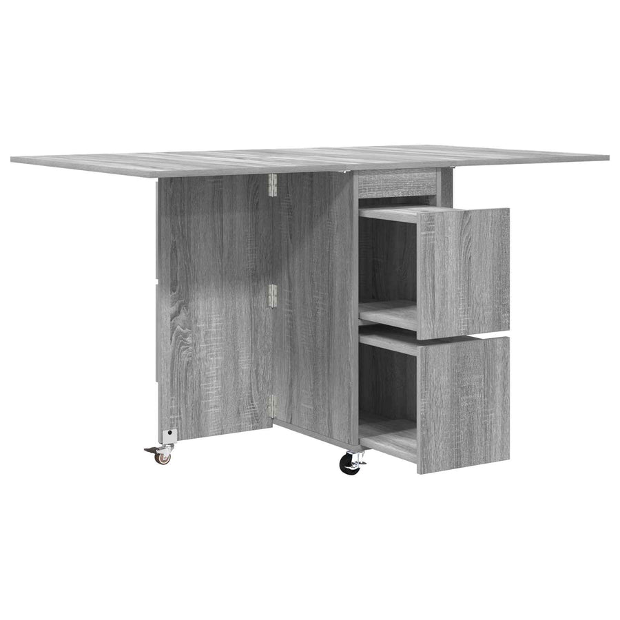 Eettafel 2 pcs 140 x 80 x 77 cm Bewerkt hout Grijs Sonoma