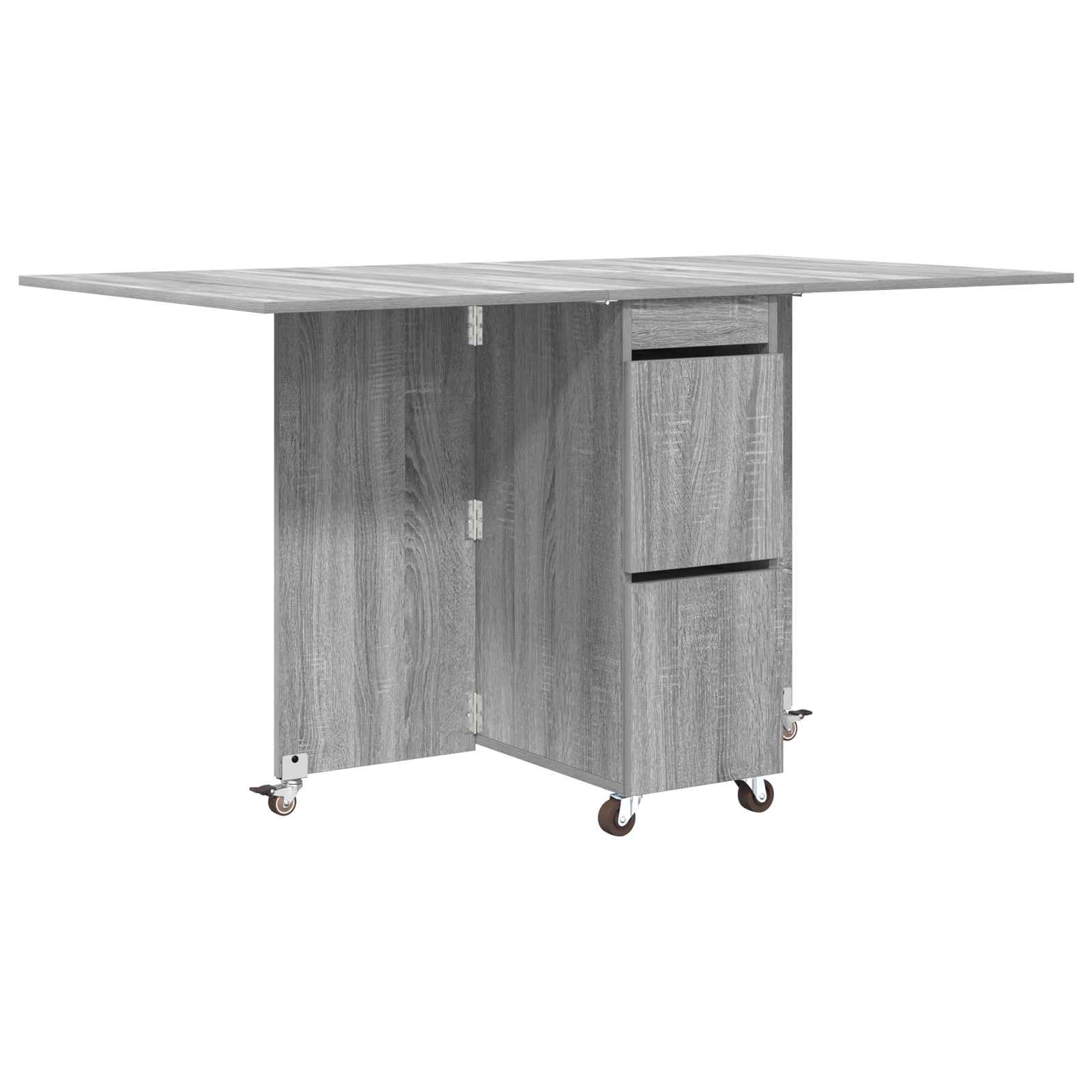 Eettafel 2 pcs 140 x 80 x 77 cm Bewerkt hout Grijs Sonoma