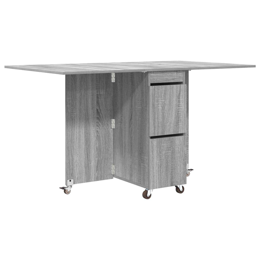Eettafel 2 pcs 140 x 80 x 77 cm Bewerkt hout Grijs Sonoma