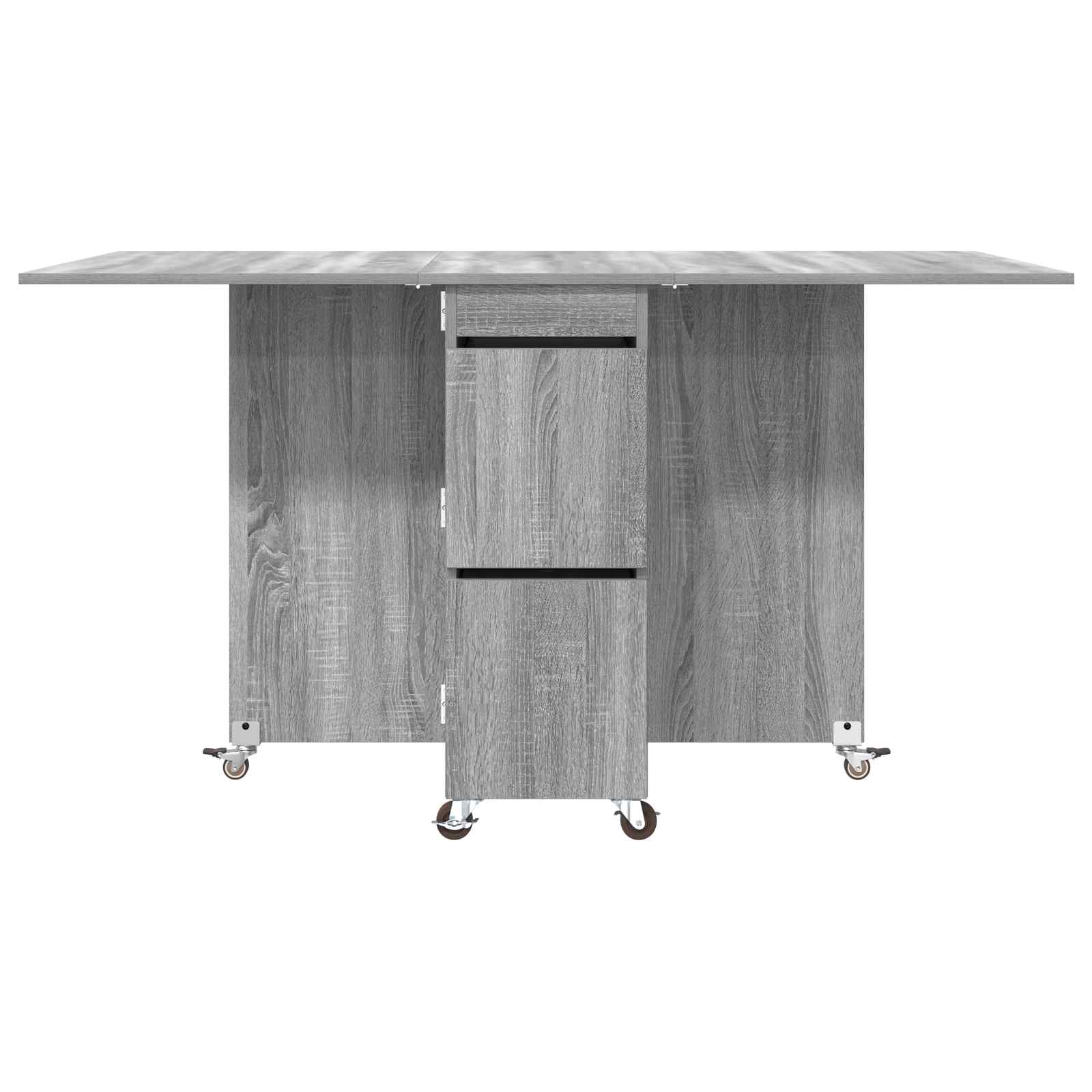 Eettafel 2 pcs 140 x 80 x 77 cm Bewerkt hout Grijs Sonoma