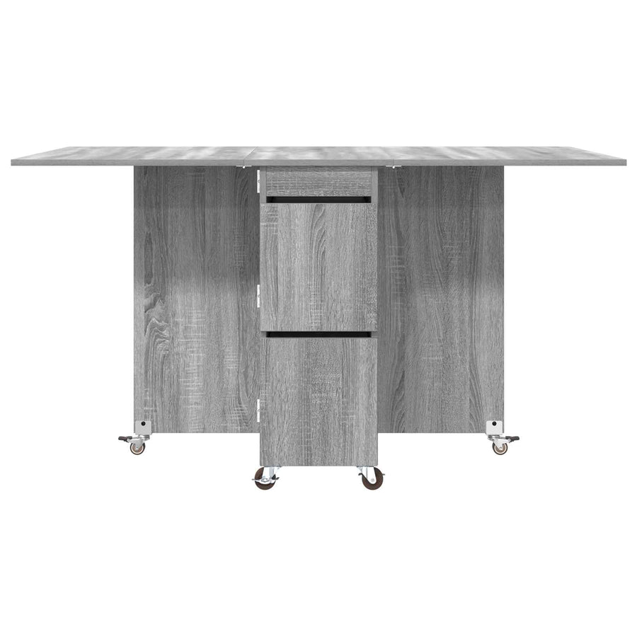 Eettafel 2 pcs 140 x 80 x 77 cm Bewerkt hout Grijs Sonoma