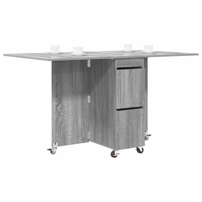 Eettafel 2 pcs 140 x 80 x 77 cm Bewerkt hout Grijs Sonoma