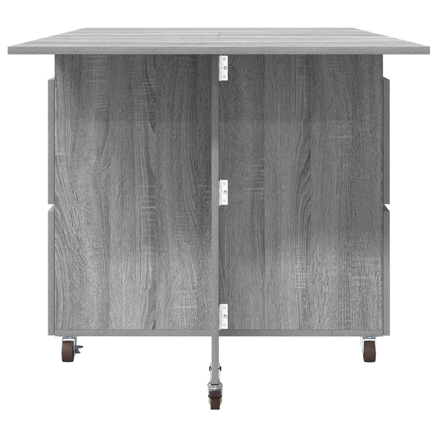 Eettafel 2 pcs 140 x 80 x 77 cm Bewerkt hout Grijs Sonoma