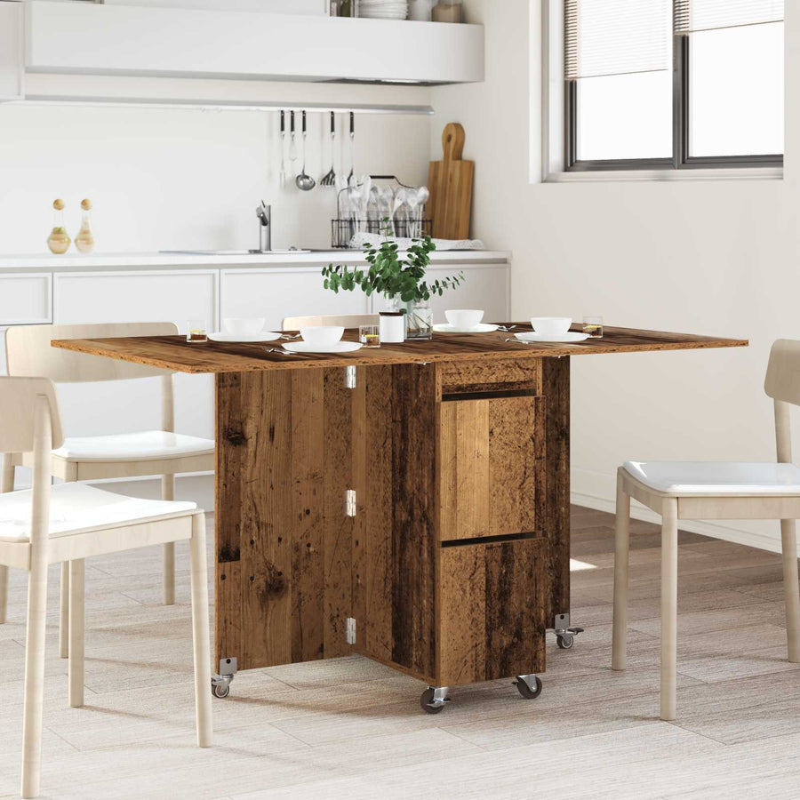 Eettafel 2 pcs 140 x 80 x 77 cm Bewerkt hout Oud hout