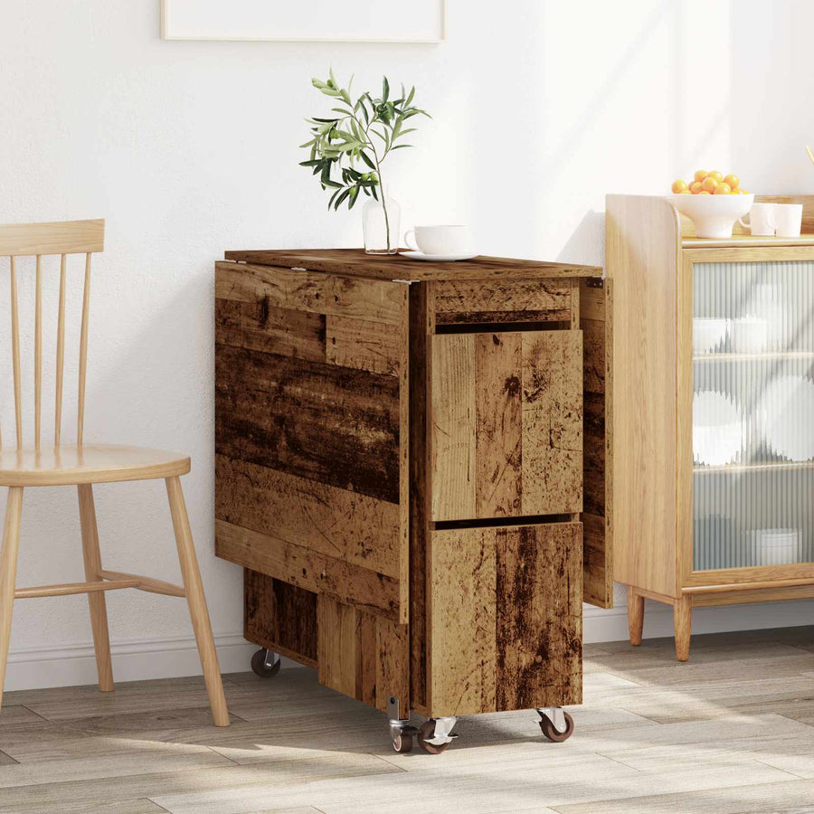 Eettafel 2 pcs 140 x 80 x 77 cm Bewerkt hout Oud hout