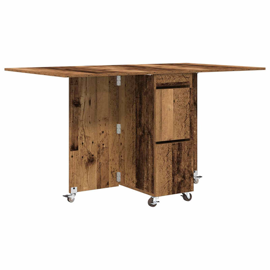 Eettafel 2 pcs 140 x 80 x 77 cm Bewerkt hout Oud hout