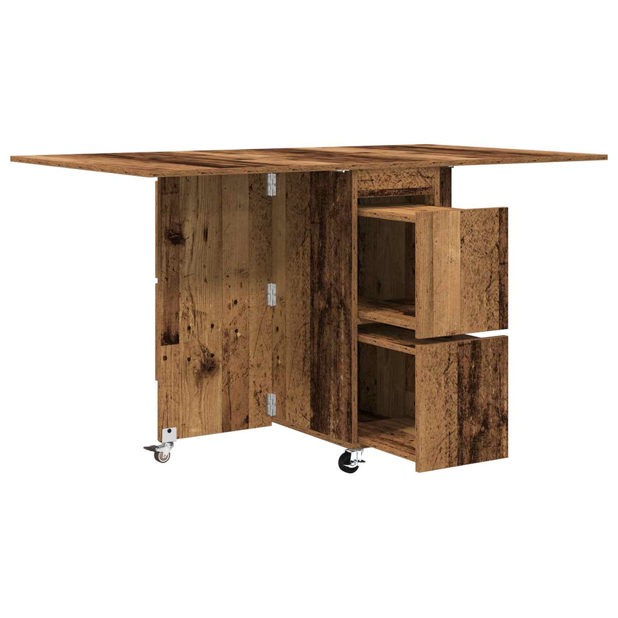 Eettafel 2 pcs 140 x 80 x 77 cm Bewerkt hout Oud hout