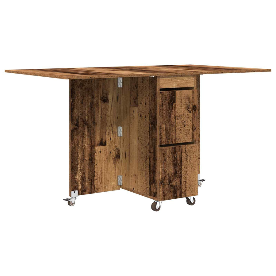 Eettafel 2 pcs 140 x 80 x 77 cm Bewerkt hout Oud hout