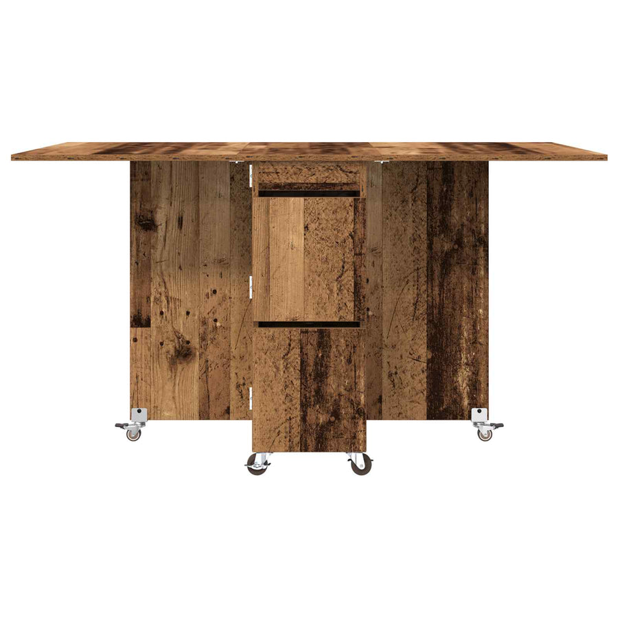 Eettafel 2 pcs 140 x 80 x 77 cm Bewerkt hout Oud hout