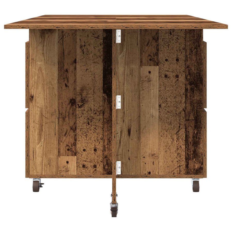 Eettafel 2 pcs 140 x 80 x 77 cm Bewerkt hout Oud hout