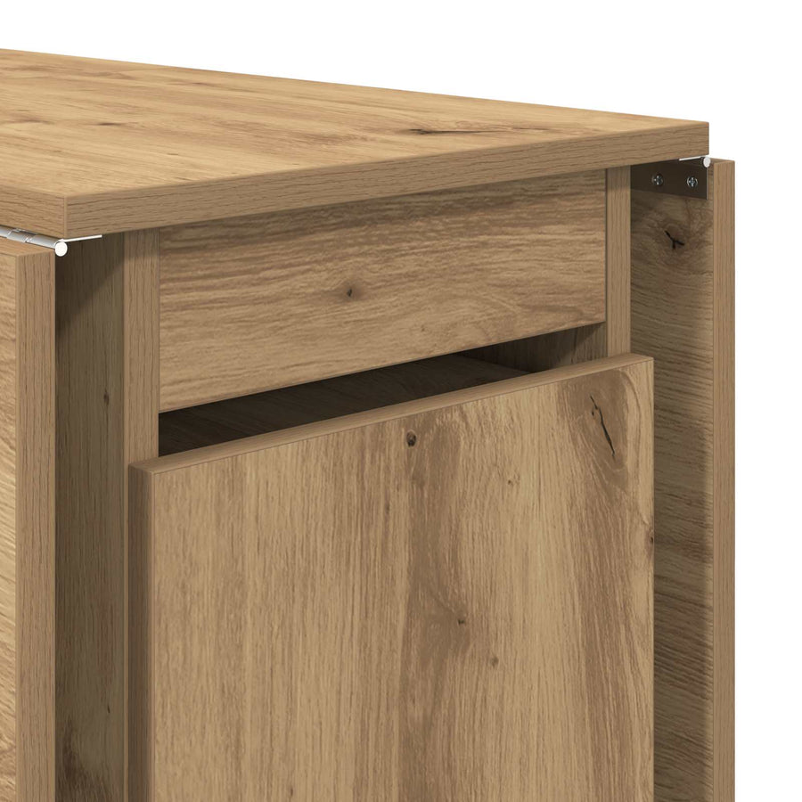 Eettafel 2 pcs 140 x 80 x 77 cm Bewerkt hout Artisanaal eiken