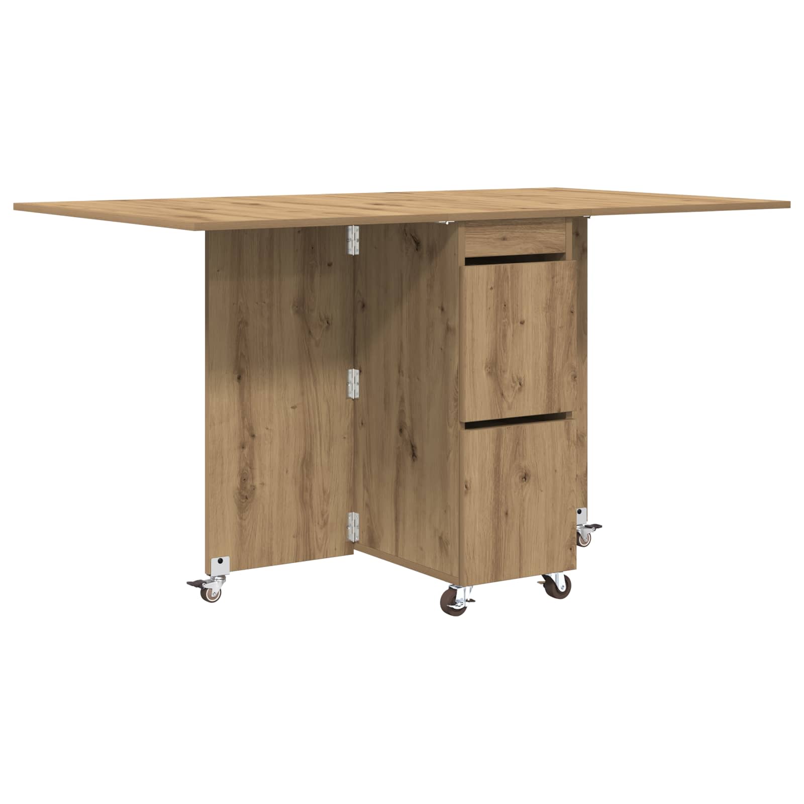 Eettafel 2 pcs 140 x 80 x 77 cm Bewerkt hout Artisanaal eiken