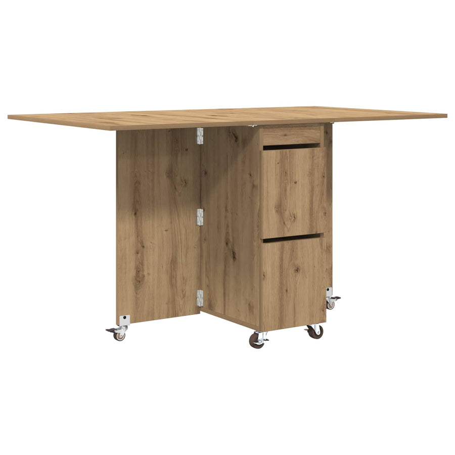 Eettafel 2 pcs 140 x 80 x 77 cm Bewerkt hout Artisanaal eiken