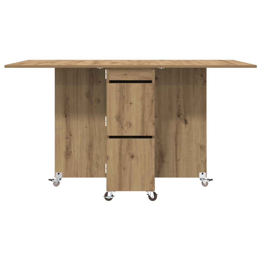 Eettafel 2 pcs 140 x 80 x 77 cm Bewerkt hout Artisanaal eiken