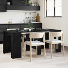 Dining table 180 x 85 x 75 cm Processed wood Black oak Rectangular