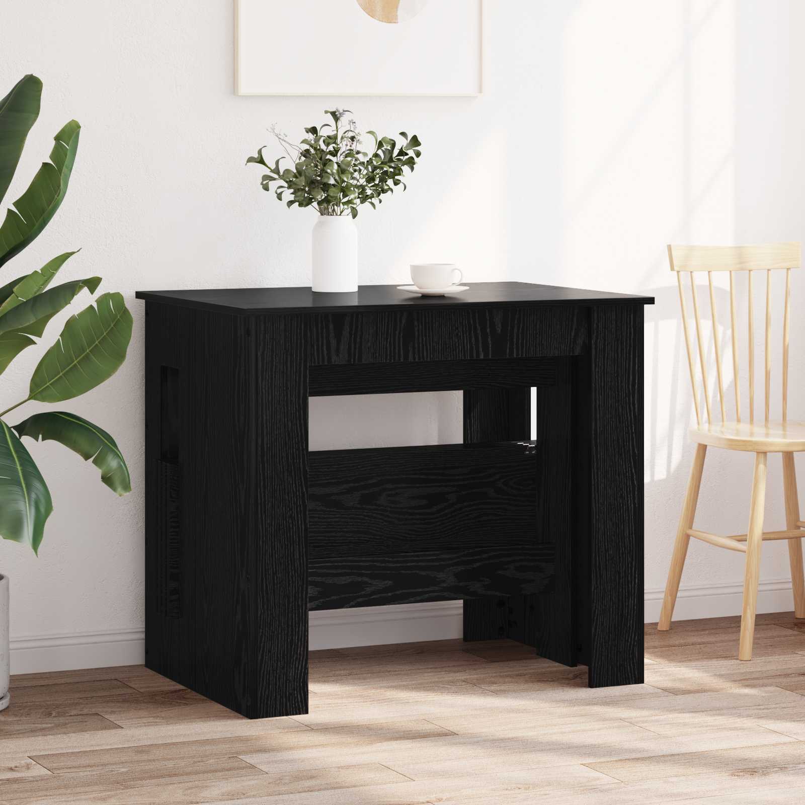 Eettafel 180 x 85 x 75 cm Bewerkt hout Zwart eiken Rechthoekig