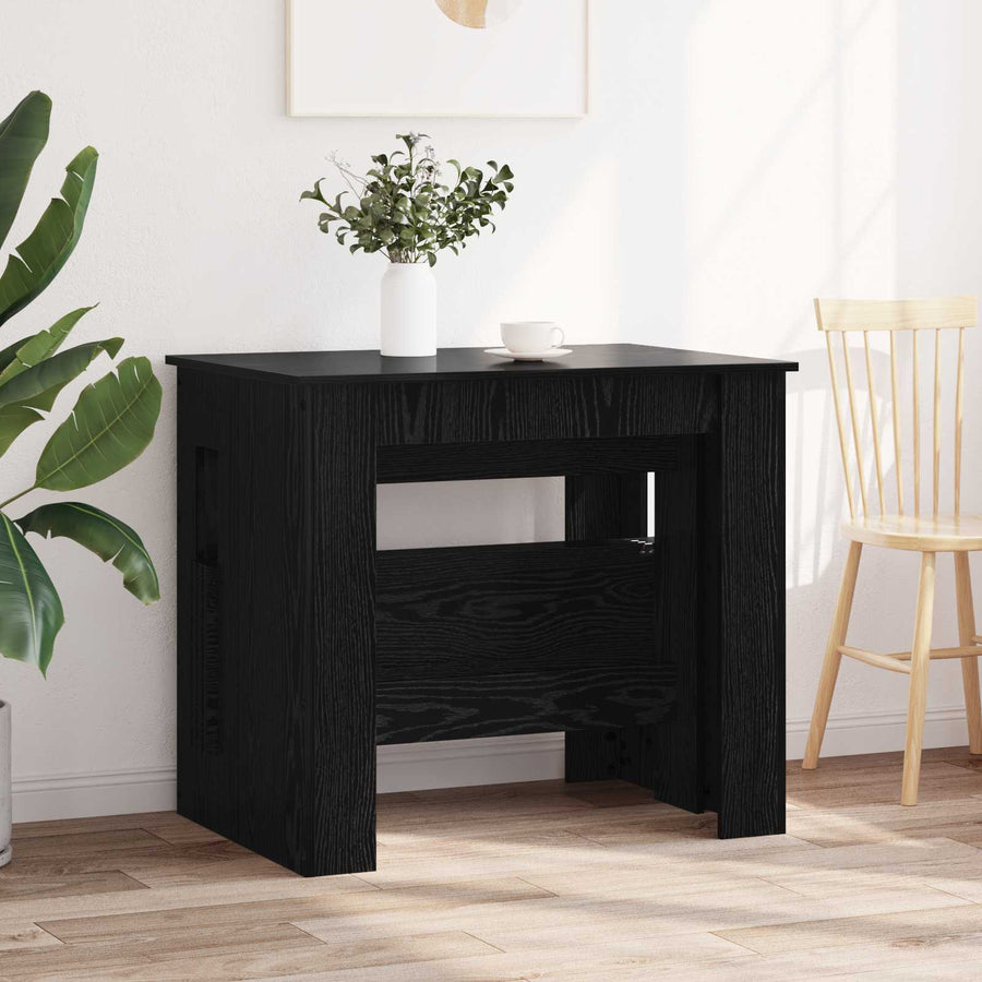 Eettafel 180 x 85 x 75 cm Bewerkt hout Zwart eiken Rechthoekig