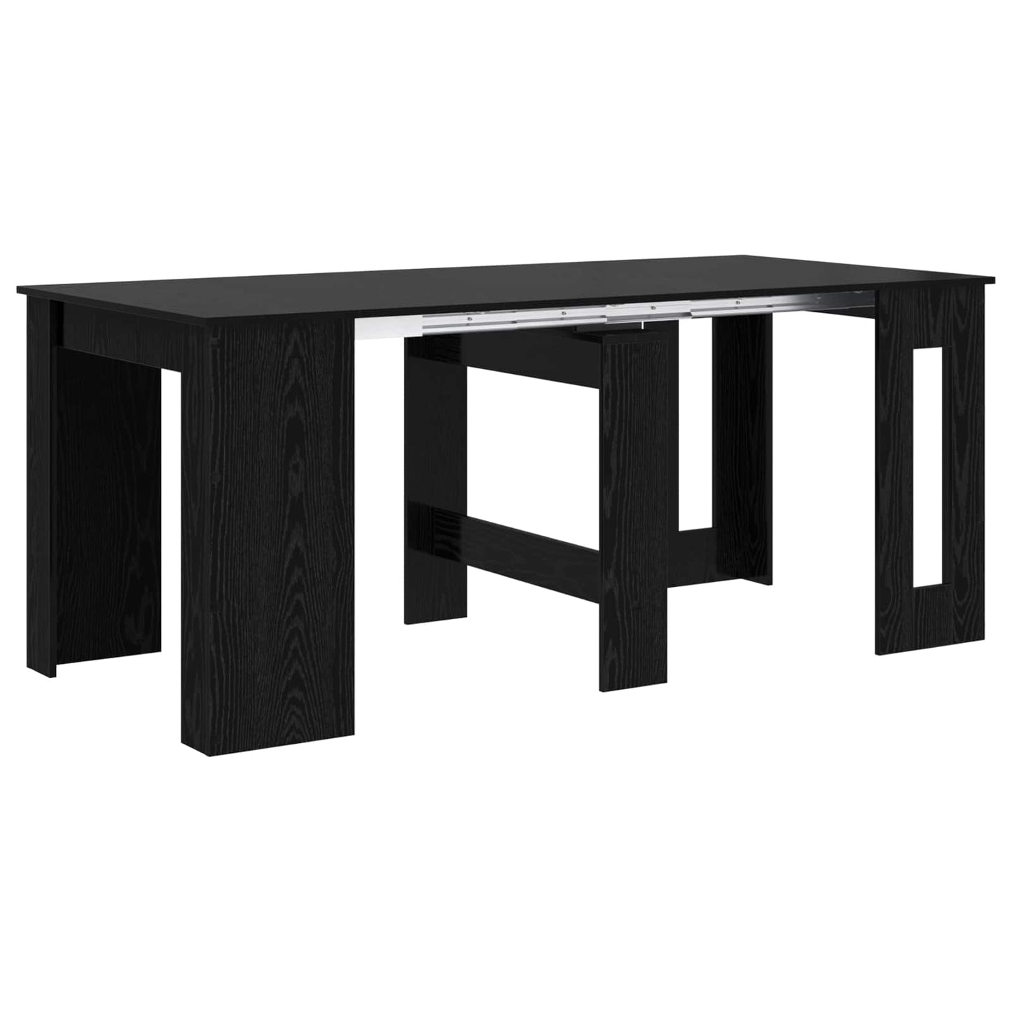 Eettafel 180 x 85 x 75 cm Bewerkt hout Zwart eiken Rechthoekig
