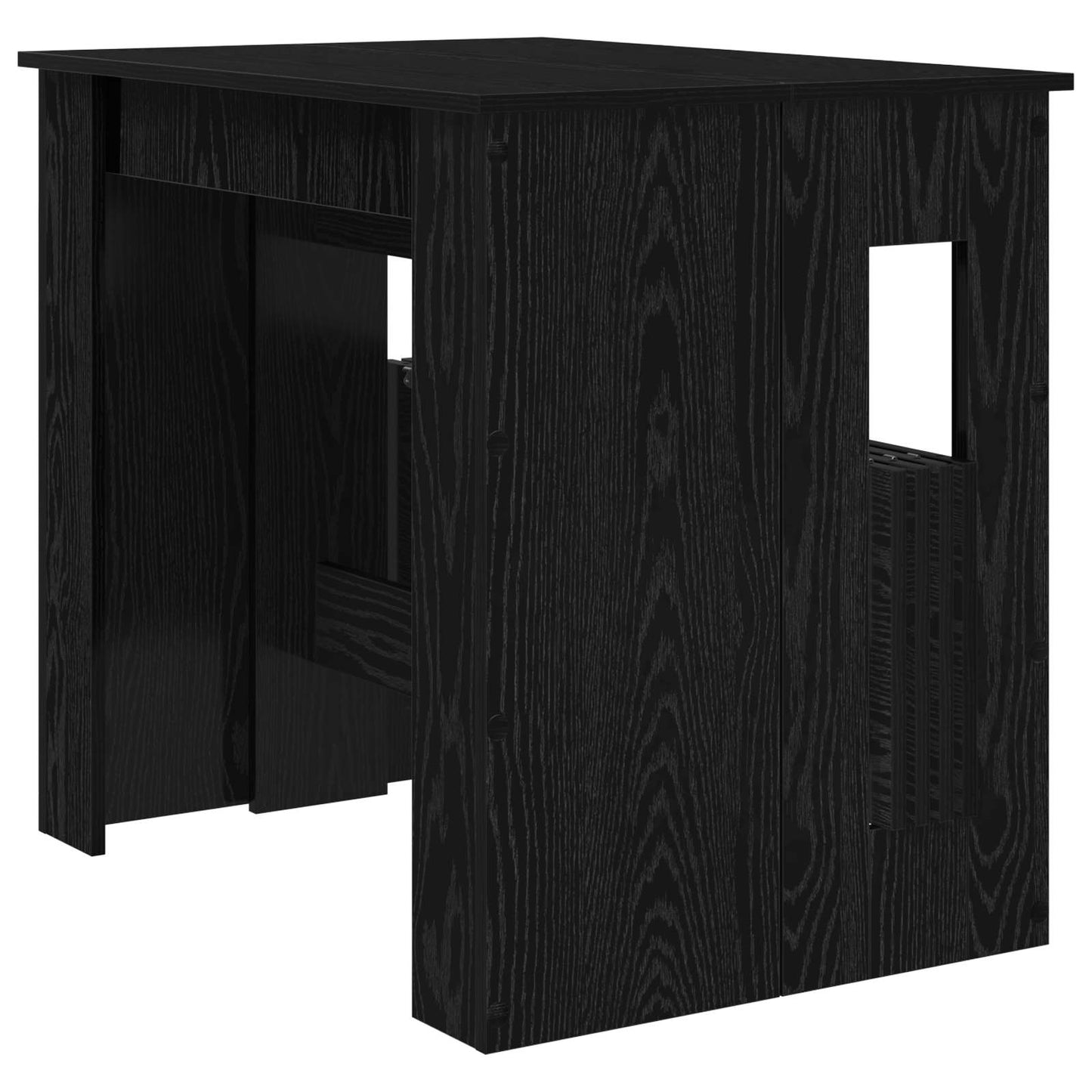 Eettafel 180 x 85 x 75 cm Bewerkt hout Zwart eiken Rechthoekig